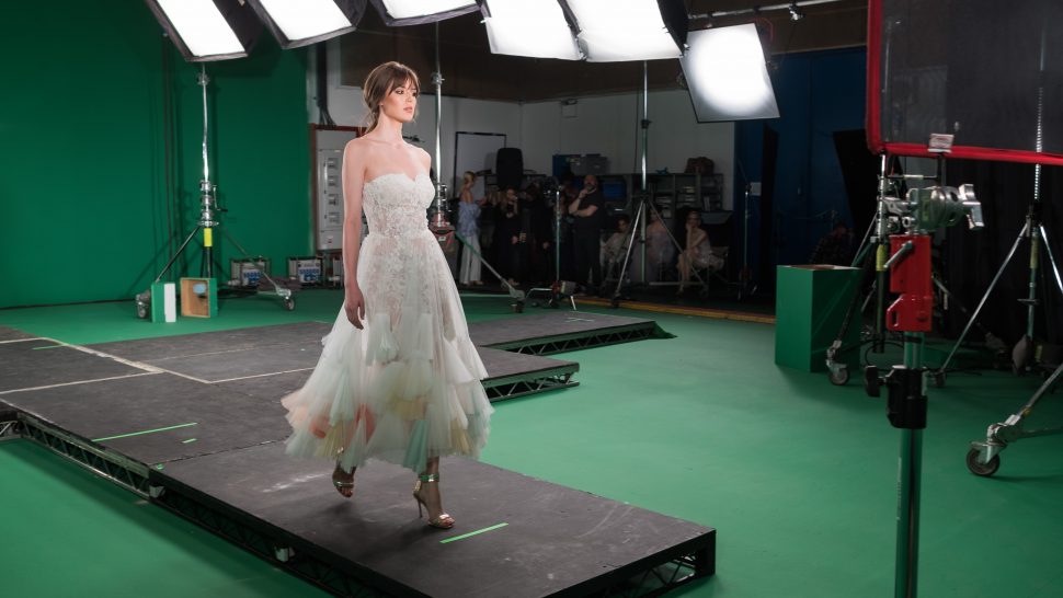 studio fashion shoot projection green screen