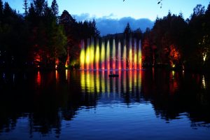 LCI's Enchanted Forest installation at Pitlochry waterscreen fountain and light show