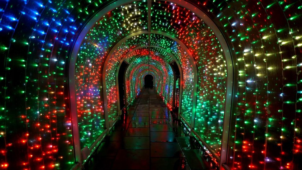 LCI Bude Tunnel Christmas illumination Pixel Mapped display