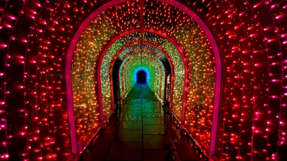 LCI Bude Tunnel Christmas illumination Pixel Mapped display