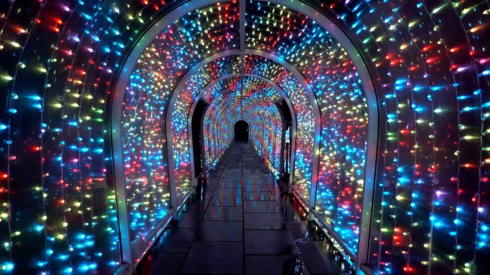 LCI Bude Tunnel Christmas illumination Pixel Mapped display