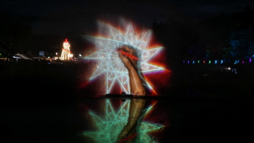 water screen latitude festival by lci writing animation hologram