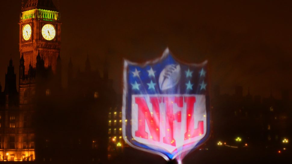 nfl water screen on thames in london by lci