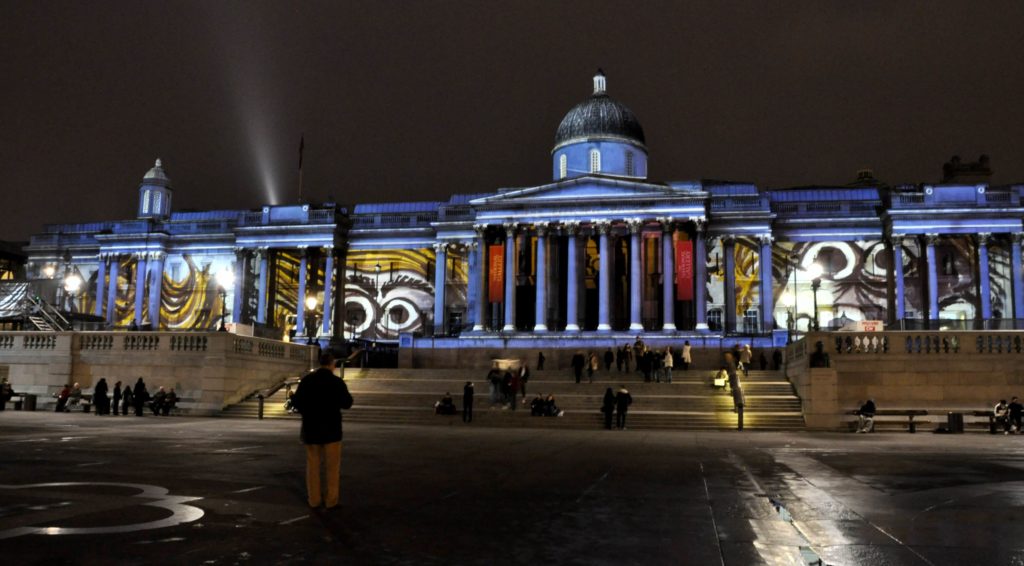 LCI - Building Projection National Gallery London projection mapping event