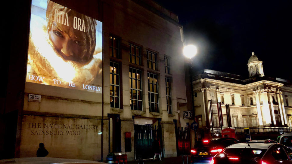 Rita Ora LCI - Building Projection guerrilla projection advertising campaign