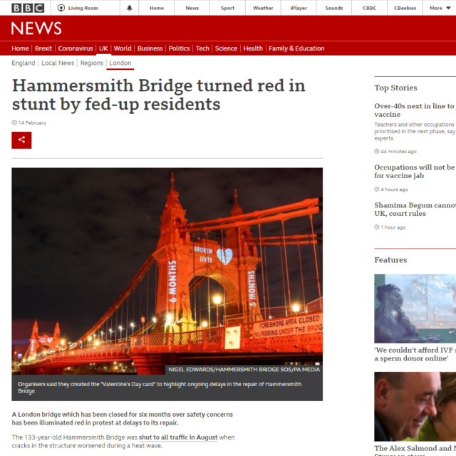 lci productions bbc news hammersmith bridge projection